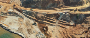 Aerial view of a mining site